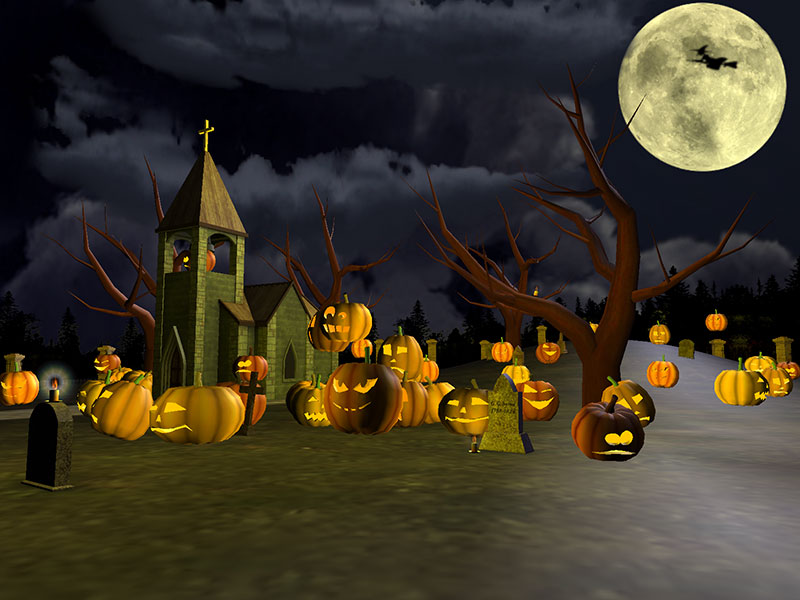 Click to view Halloween Graveyard 3D Screensaver 1.0.3 screenshot