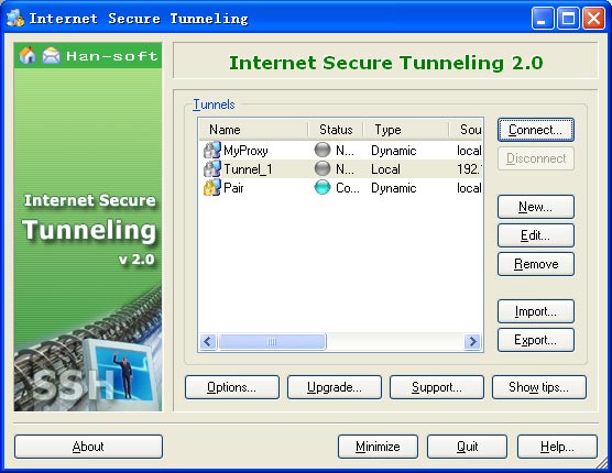 Click to view Internet Secure Tunneling 2.0.0.244 screenshot