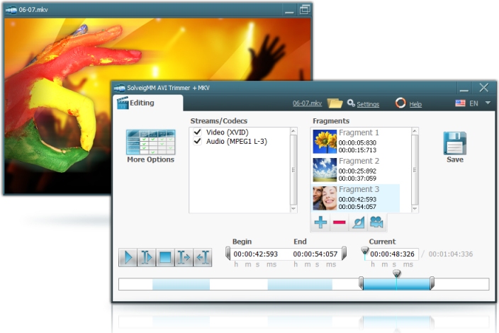 Click to view SolveigMM AVI Trimmer   MKV 2.0.1108.16 screenshot