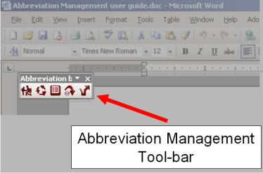 Click to view Abbreviation Management (Winword Plugin) 1.3 screenshot
