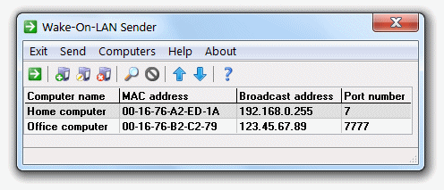 Click to view Wake-On-LAN Sender 2.0.9 screenshot