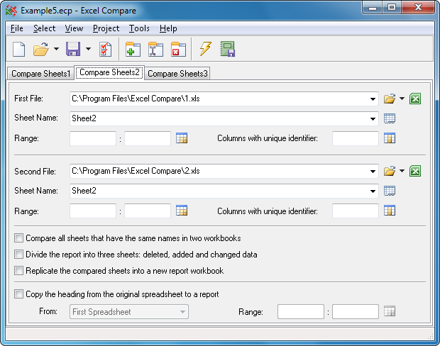Click to view Excel Compare 3.0 screenshot
