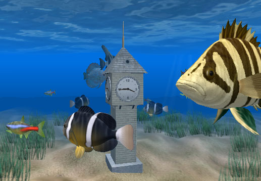 Click to view Aquarium Clock 3D Screensaver 1.0.2 screenshot
