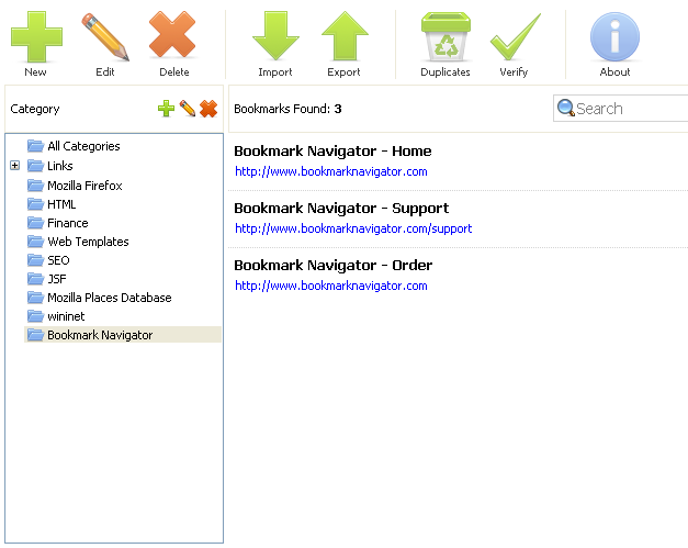 Click to view Bookmark Navigator: bookmark manager 2.0 screenshot