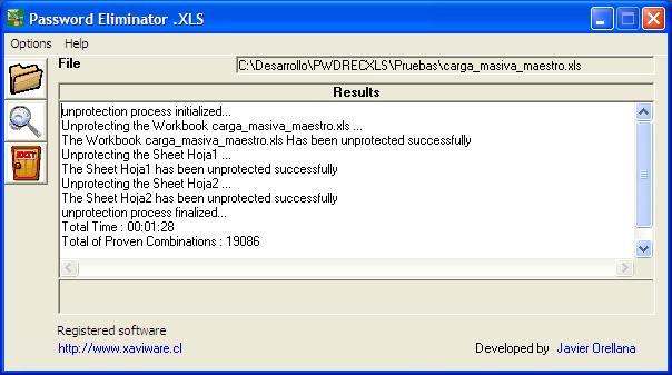 Click to view Password Eliminator .XLS 2.0.0 screenshot