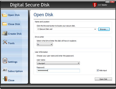 Click to view Digital Secure Disk 2011 screenshot