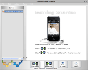 Click to view iCoolsoft iPhone Transfer 3.1.10 screenshot