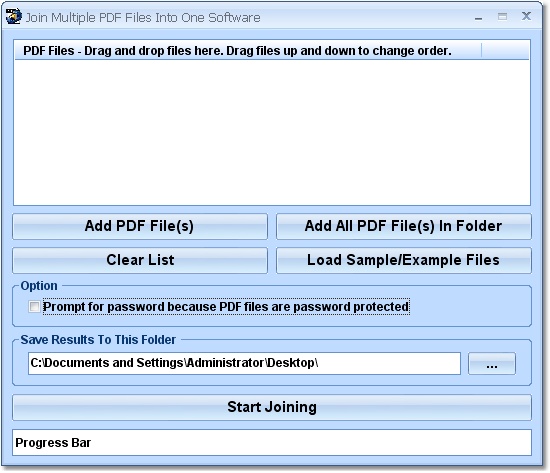 Click to view Join Multiple PDF Files Into One Software 7.0 screenshot