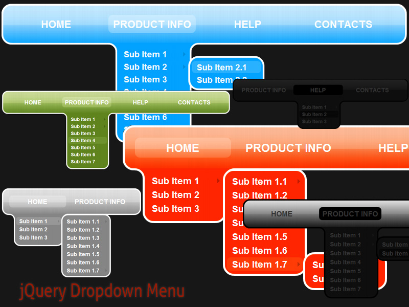 Click to view jQuery Dropdown Menu Style 3 1.5 screenshot