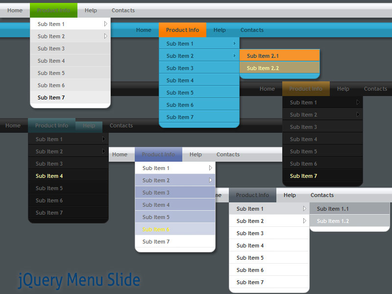 Click to view jQuery Menu Slide Style 09 1.5 screenshot