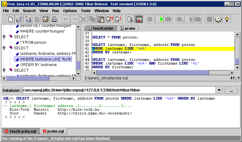 Click to view Free Java 1.01T2006.08.08 screenshot