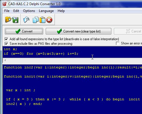 Click to view C 2 Delphi Converter 1.0 screenshot