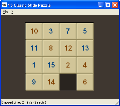 Click to view 15 Classic Slide Puzzle 2.9 screenshot