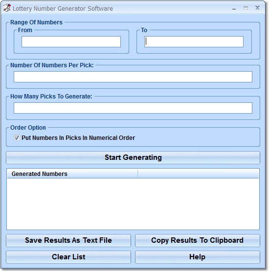 Click to view Lottery Number Generator Software 7.0 screenshot