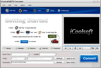 Click to view iCoolsoft M2TS Converter 3.1.10 screenshot