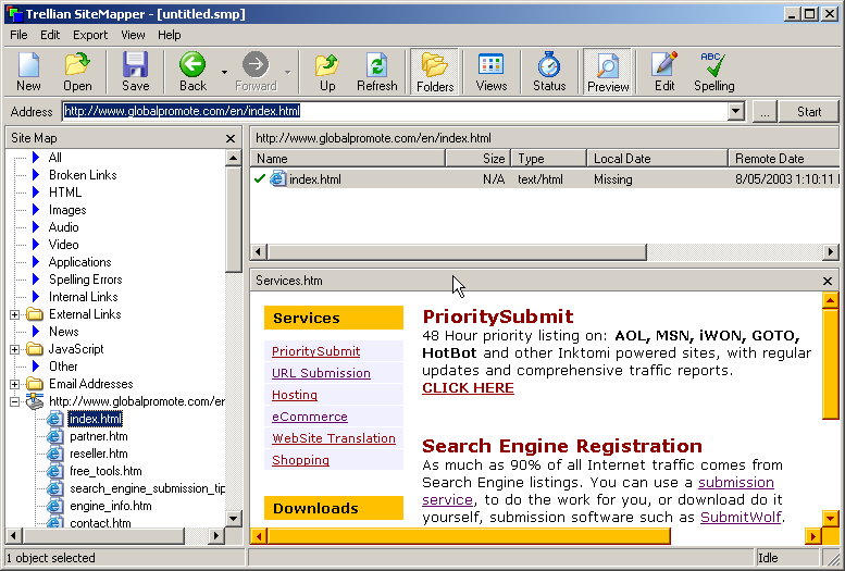 Click to view Trellian SiteMapper 1.04 screenshot