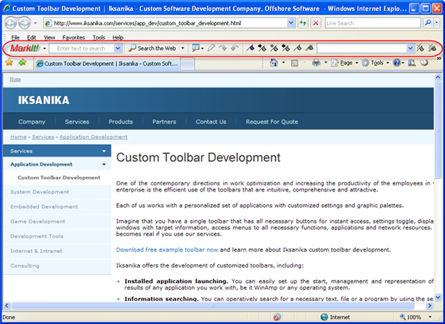 Click to view Bookmark Toolbar 1.3.5.5 screenshot