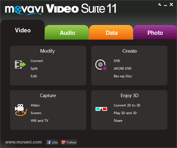 Click to view Movavi Video Suite 11 screenshot