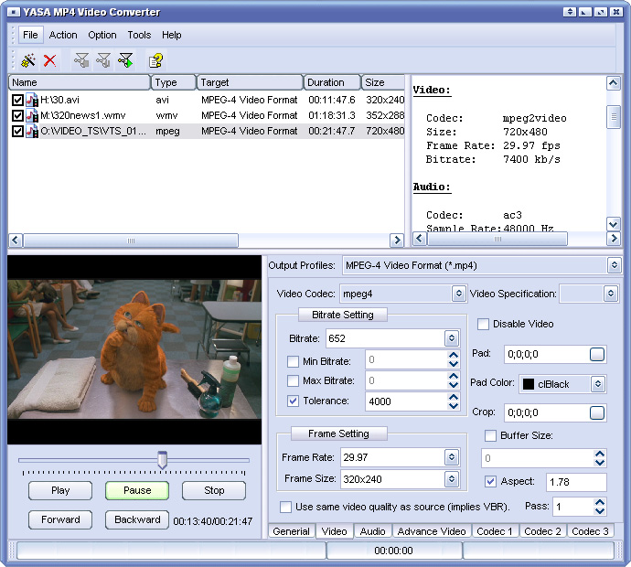 Click to view YASA MP4 Video Converter 3.2.51.1827 screenshot