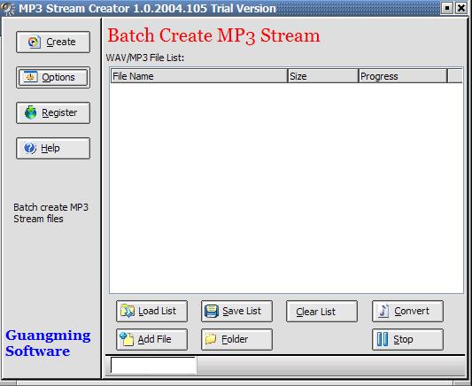 Click to view MP3 Stream Creator 2.0.2013.1111 screenshot