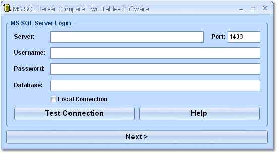 Click to view MS SQL Server Compare Two Tables Software 7.0 screenshot