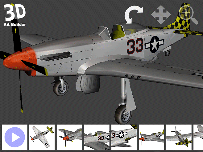 Click to view 3D Kit Builder (P51 Mustang) 3.5 screenshot