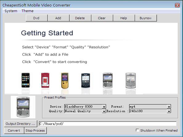 Click to view CheapestSoft Mobile Video Converter 2.0.13 screenshot