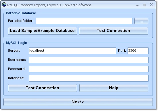 Click to view MySQL Paradox Import, ../26249/Export__amp.css; Convert Software 7.0 screenshot