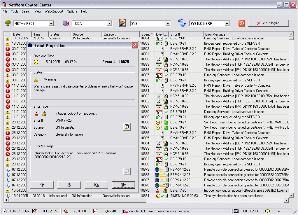 Click to view NetWare Control Center Enterprise Edt. 3.6.0 screenshot