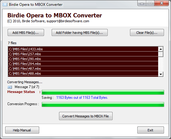 Click to view Opera to MBOX Converter 1.5 screenshot