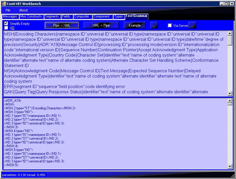 Click to view ConHHL7 Workbench 1.0 screenshot