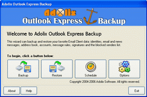 Click to view Adolix Outlook Express Backup 3.0 screenshot