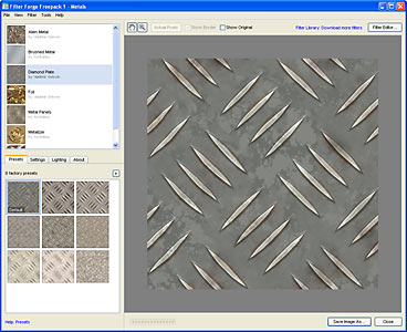 Click to view Filter Forge Freepack 1 - Metals 1.000 screenshot