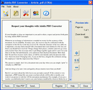 Click to view Adolix PDF Converter 4.4 screenshot