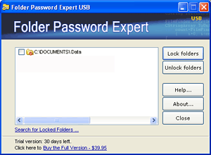 Click to view Folder Password Expert USB 2.1.0.6 screenshot