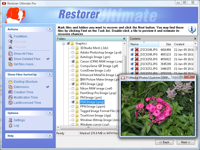 Click to view Restorer Ultimate 7.5 screenshot
