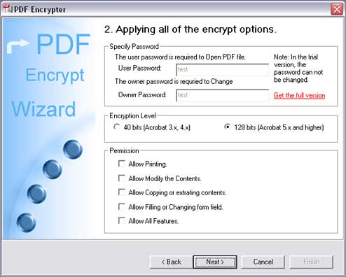 Click to view PDF Encrypter 3.00 screenshot
