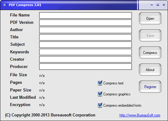 Click to view PDF Compress 3.02 screenshot