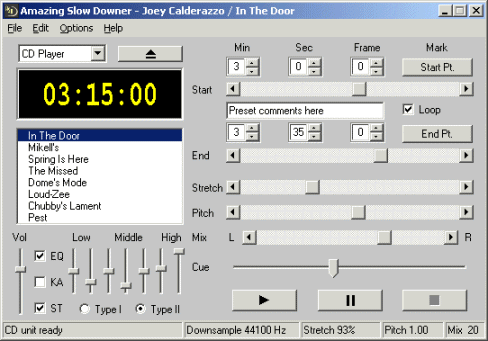 Click to view Amazing Slow Downer for Windows 3.2.3 screenshot