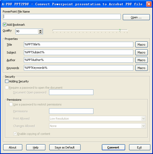 Click to view A-PDF PPT2PDF 1.0.1 screenshot