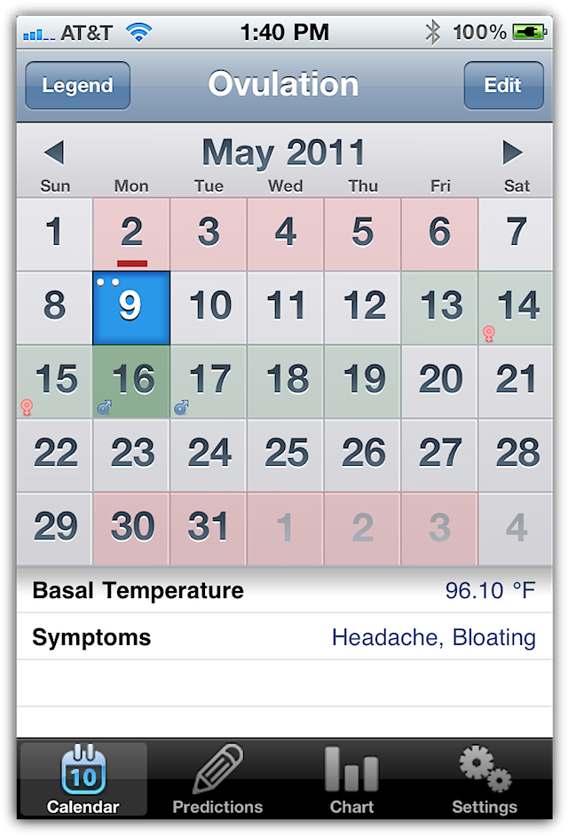 Click to view Ovulation Calendar 5.0 screenshot