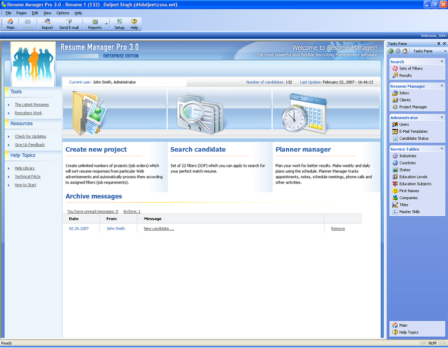Click to view Resume Manager Pro 3.40.75 screenshot