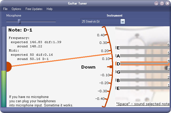 Click to view Xitona Guitar Tuner 1.2.0.0 screenshot
