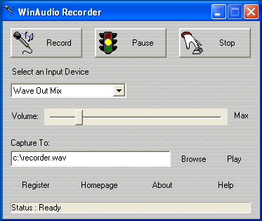 Click to view WinAudio Recorder 2.0.1.2 screenshot