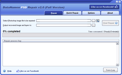 Click to view DataNumen PSD Repair 2.0 screenshot