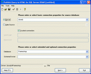 Click to view Publish Query to HTML for SQL Server 1.06.42 screenshot