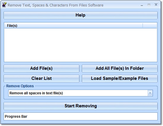 Click to view Remove Text, Spaces & Characters From Files Softwa 7.0 screenshot