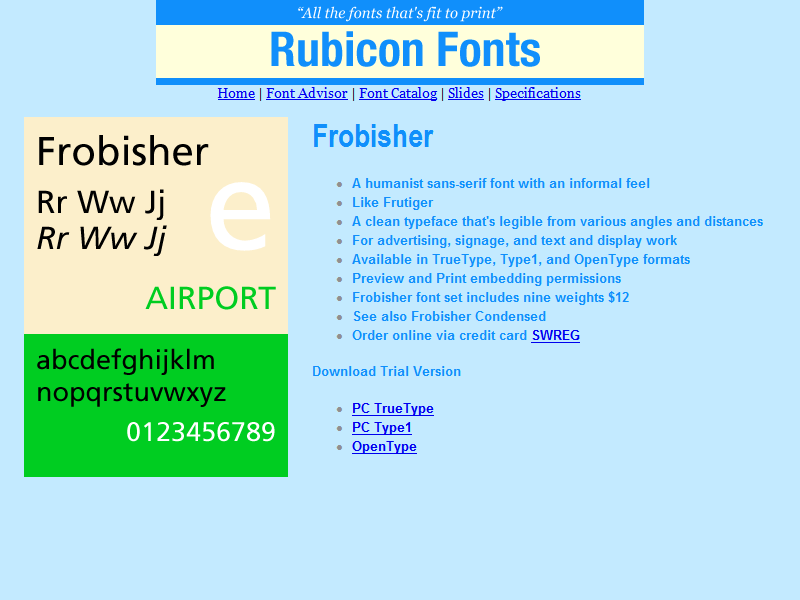 Click to view Frobisher Font Type1 2.00 screenshot
