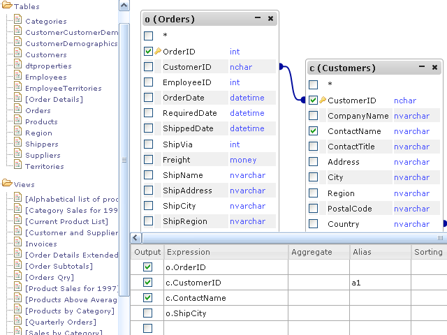 Click to view Active Query Builder ASP.NET Edition 0.1 screenshot