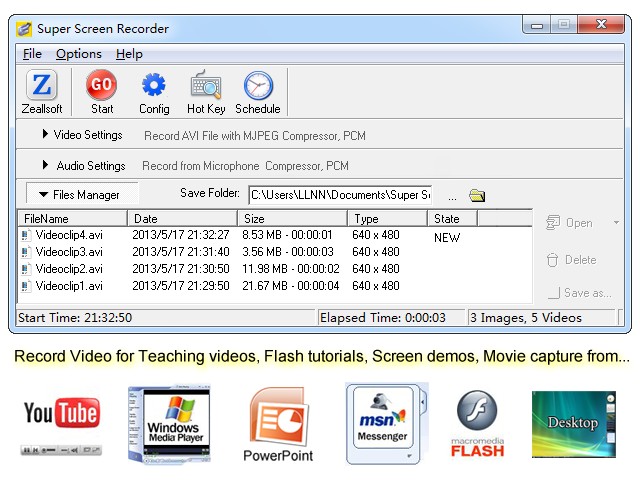 Click to view Super Screen Recorder 6.21 screenshot